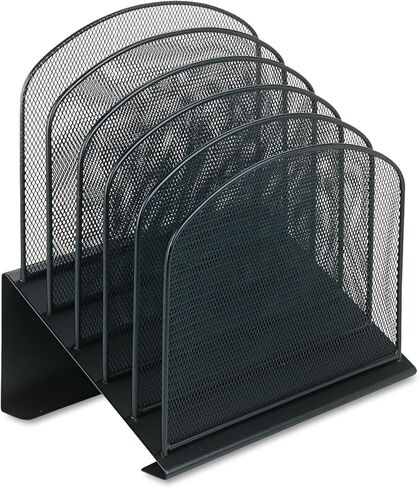 Safco Onyx Desk Organizer, 5 Tiered Vertical Compartments, Office and Classroom Mailbox , Paper and Mail Sorter, Steel Mesh, Black in Kuwait
