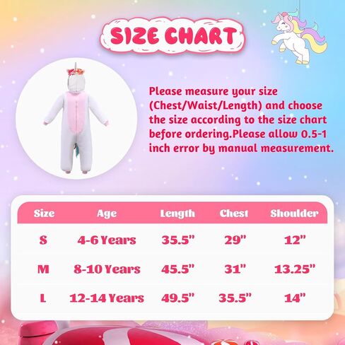 Unicorn Costumes for Girls Hooded Unicorn Onesie for Cosplay Halloween Costume in Saudi Arabia