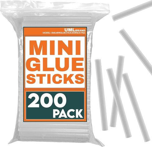 Mini Hot Glue Sticks - Compatible with Hot Mini Glue Gun - 4" x 0.27" - Small Skinny Sticks - Ideal for Craft Projects - Dries Quick - 200 Pack in Saudi Arabia