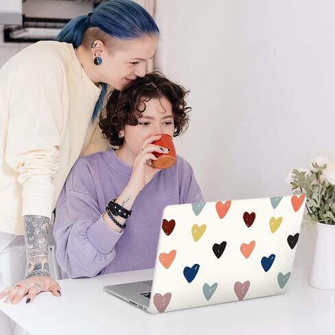 Seorsok Compatible with Old Version MacBook Air 13.3 inch Case Models A1369 & A1466(2010-2015 2017 Release) Protective Plastic Hard Shell Case & Keyboard Cover,Colourful Heart in Saudi Arabia