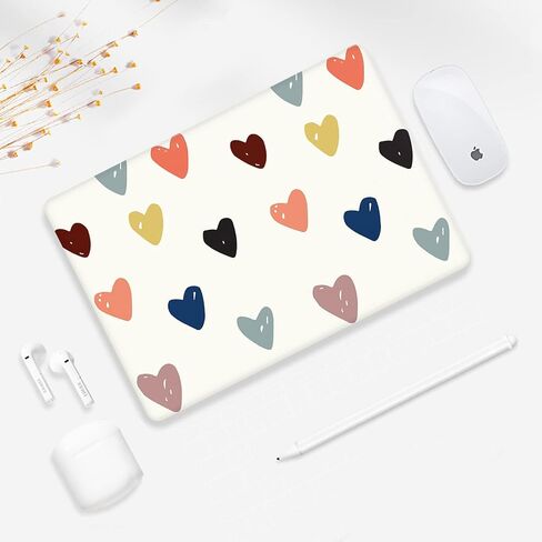 Seorsok Compatible with Old Version MacBook Air 13.3 inch Case Models A1369 & A1466(2010-2015 2017 Release) Protective Plastic Hard Shell Case & Keyboard Cover,Colourful Heart in Saudi Arabia