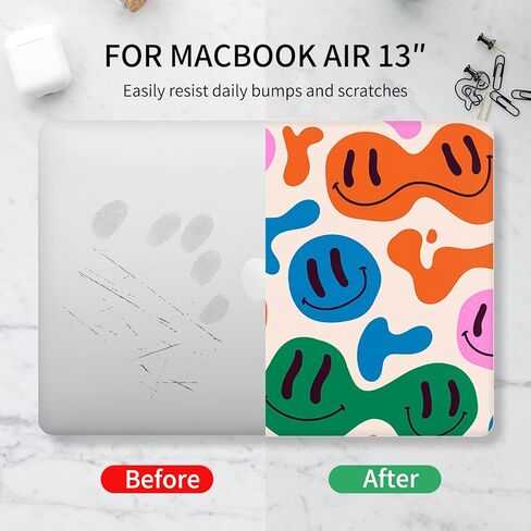 Seorsok متوافق مع الإصدار القديم Macbook Air 13.3 بوصة نماذج الحالات A1369 و A1466 (2010-2015 2017) حالة القشرة الصلبة البلاستيكية الواقية وغطاء لوحة المفاتيح ، قلب ملون in Kuwait