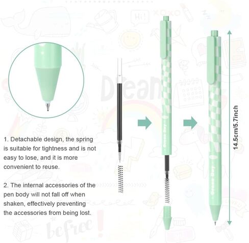 AUAUY 5PCS Gel Pens, Retractable Quick Dry Gel Ink Pen, Pens for Journaling with 5 Refill, Cute Pens, Smooth Writing Pens, 0.5mm Black Ink Pens, Office School Supplies Gifts for Women & Men in Saudi Arabia