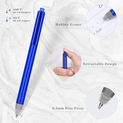 Temiary 12pcs قابلة للاسترخاء أقلام هلام أقلام ، تختفي الأخطاء ، وكتابة ناعمة 0.5 ملم ، ولا تلطخ لرسم مخطط الكتابة والألغاز المتقاطعة (الأخضر) in Kuwait