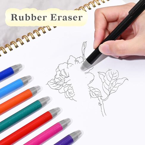 Temiary 12pcs قابلة للاسترخاء أقلام هلام أقلام ، تختفي الأخطاء ، وكتابة ناعمة 0.5 ملم ، ولا تلطخ لرسم مخطط الكتابة والألغاز المتقاطعة (الأخضر) in Kuwait