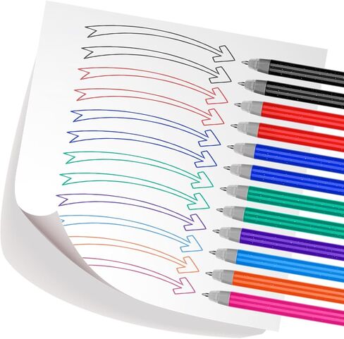 Temiary 12pcs قابلة للاسترخاء أقلام هلام أقلام ، تختفي الأخطاء ، وكتابة ناعمة 0.5 ملم ، ولا تلطخ لرسم مخطط الكتابة والألغاز المتقاطعة (الأخضر) in Kuwait