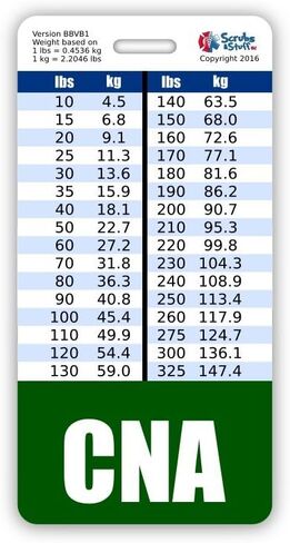 CNA Badge Buddy Vertical w/Height & Weight Conversion Charts (Pink) in Kuwait