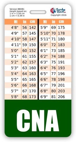 CNA Badge Buddy Vertical w/Height & Weight Conversion Charts (Pink) in Kuwait