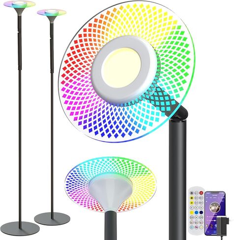 مصباح أرضية RGB لغرفة المعيشة: مصباح ذكي قائم بذاته مع تطبيق عن بُعد في مكتب غرفة النوم إلى القراءة (1) in Kuwait