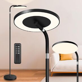 Umikk Floor Lamp, LED Floor Lamps for Living Room with Remote and Touch Control, Adjustable Colors and Brightness Two-Sided Floor Lamps, Bright Standing Lamp for Bedroom Reading, Black