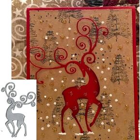 Christmas Reindeer Metal Die Cuts, Merry Christmas Deer Elk Cutting Dies, Scrapbooking Decorative Embossing Paper Party Wedding Card Making