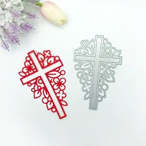 1Pc Metal Dies with Cross Flowers, Metal Stencils, Decoration, Embossing Stencils for Crafting, Scrapbooking, Album, Decorative Embossing, Paper Stencils, Card Making,Scrapbooking