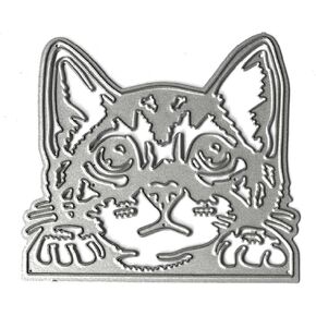 Metal Cutting Dies Stencil Cute for Cat for Head Shaped Embossing Tool Decorative Die Cuts for Card Making DIY Etched Craft Dies Supplies Cutting for Scrapbooking Die-Cutting and Embossing