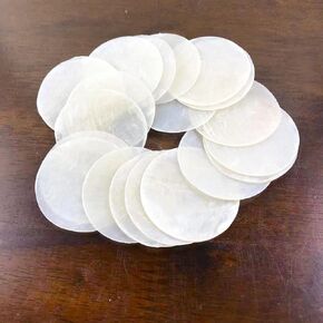 MMvolesy Natural Round Capiz Cut Seashells 20PC (2" Inch)