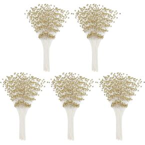 باقة سلسلة لؤلؤة 4mm لؤلؤة ، 50 pcs لؤلؤة عصا السيقان باقات جارلاند رذاذ مطرز للزفاف الزفاف الزفاف الزفاف زخارف طاولة الزفاف ، وردي