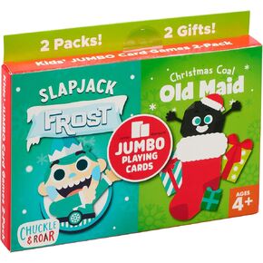 Chuckle & Roar - Slap Jack Frost & Christmas Coal Old Maid - 2 Game Pack That's Perfect for Cozy Family Game Nights