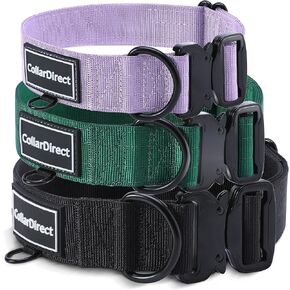 Heavy Duty Dog Collar for Large or Medium Dogs, Adjustable Strong Dog Collar for Active Dogs, Double-Layered Nylon (Black, 14-20)