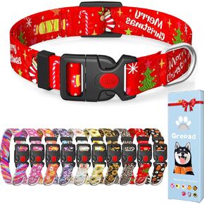 Cute Floral Dog Collar for Small Medium Large Dogs,Girl Female Dog Collars Soft Patterns Adjustable Pet Collar with Quick Release Safety Buckle for Puppy Breed Boy Dogs,Leopard,L