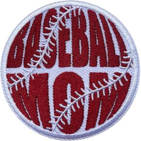 Baseball Mom Patch, 3 Inches Sew On Iron On Patch Baseball Embroidery Patches for Clothes Backpacks Hats Jeans Bags, Sports Mom Patch, Baseball Embroidered Patch, DIY Patch for Boys Girls