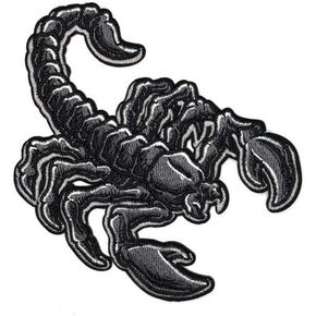 4" Scorpion Iron On Patch | Embroidered Scorpio Biker Punk Rock Halloween Applique Appliques Iron On/Sew On Patches for Clothing, Backpacks, Hats, Jackets, Clothes
