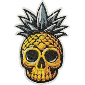 Skull Patch Iron On Patch Pineapple Patch Skull Iron On or Sew On Patches Perfect for Backpacks Jeans Jackets Hats & Clothes Cute Funny Cool Embroidered Appliques Patch