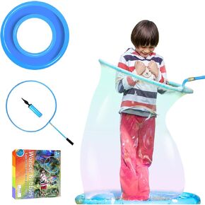Large Bubble Wands Kit with 12 oz Concentrated Bubble Solution for Huge Bubble Wand, Bubble Wands Large Toys Bubbles for Kids Outside (Giant Bubble Wand Set+Matching Bubble Solution)