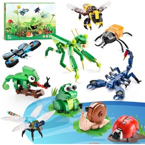 Insects Collection Building Toys for Kids,Animals Insect & Reptiles Blocks Set,Teen Building Sets,with Beetle,Butterfly,Bee,Fun Gift for 6 8 10 12+ Boys Girls and Nature Lovers(946PCS)