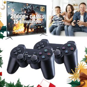 Retro Gaming Console M8 64g اللاسلكي عصا ، 20000+ ألعاب 4K HDMI الإخراج الإخراج وتشغيل وحدة تحكم اللعبة المحمولة مع 2.4G وحدة تحكم اللاسلكية لهدايا عيد ميلاد عيد الميلاد