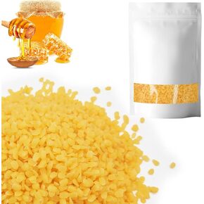 1lb/450g Natural Yellow Beeswax Granules, No Bleaching, Suitable for DIY Handmade Soap Candles, 65°C Melting Point