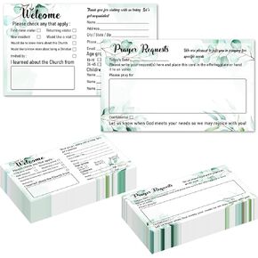 180 Pieces Church Visitor Cards Bulk Marble Decorative Prayer Request and Welcome Postcard for Greeting 3 X 5 Inches