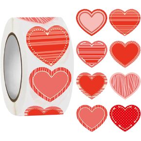500 Pcs Heart Decorative Stickers 1.5in Self Adhesive Valentine's Love Decorative Stickers,for Valentine's Day,Wedding, Anniversaries,Baking Bag Party,Clothes,Card,Envelopes,Classroom,Scrapbook Decor