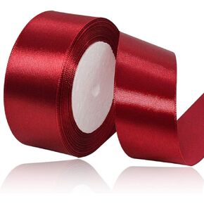 Pink Satin Ribbon 3/8 inch: 25 Yards Craft Fabric Ribbon for Gift Wrapping, Flower Bouquet, Christmas, Valentines Handmade Bows and Wedding Party Decoration