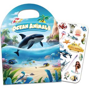 Reusable Sticker Books for Kids 2-4, Mecha Dinosaurs Jelly Stickers for Toddlers Boys Girls Road Trip Airplane Train Travel Essentials Toy Quiet Busy Book Preschool Learning Activities