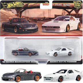 Hot Wheels Premium 2-Pack '04 Mazda Mazdaspeed Miata/Mazda RX7 FC Pandem HRR75 [Mini Car] [3 Years Old and Up]