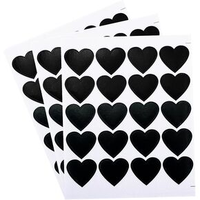 500 PCS Black Heart Stickers Dark Heart Shaped Stickers Self Adhesive Gothic Scrapbook Stickers for DIY Arts Crafts