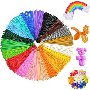 FOTIOMRG 200pcs Twisting Balloons 260 Long Balloons for Balloon Animals, 20 Assorted Colors Premium Quality Magic Skinny Modeling Latex Balloon for Birthday Christmas Party Decorations