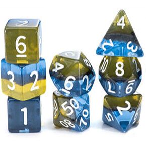 Gake Keeper Games & Dice: Sui Generis Dice - Electric Bumble Bee - Black & Yellow - 7 Piece Resin Dice Set, Role Playing Game Accessory, 5 Layer Dice in Saudi Arabia