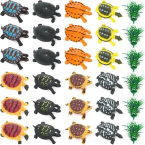 ONEST 30 Pieces Sea Turtle Figurines Hand Painted Tiny Turtles Sea Turtles Figures Fake Ocean Tortoises Toys Realistic Detailed Plastic Turtle Figures Toys for Kids Birthday Party Gifts