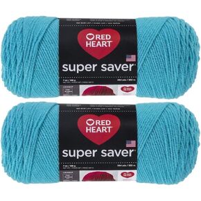 BULK BUY: Red Heart Super Saver (2 pack) (Turqua ، 7 Oz كل skein)