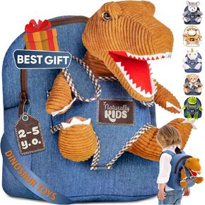 Naturally KIDS Toddler Unicorn Backpack w Plush Unicorn Toys, Gifts for 2-5 Year Old Girls, Toddler Backpack