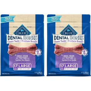 (2 Pack) Blue Buffalo Large Blue Bones Natural Dog Dental Chews, 27-Ounce each
