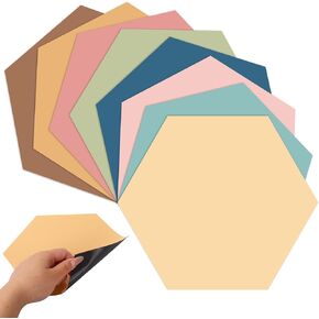 8Pcs Boho Dry Erase Board Magnets Removable Hexagon Shaped Magnetic Boards for Home Office Classroom Wall Table Supplies, Multicolor