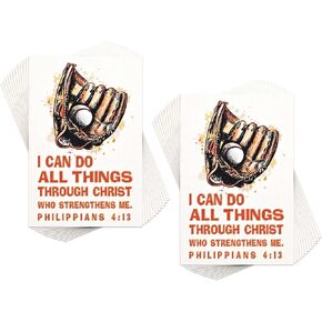 Dicksons Inspirational Bible Verse Itty Bitty Blessing Card Bookmark 3 x 2 Cardstock I Can Do All Things Baseball - Pack of 12