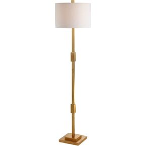 JONATHAN Y JYL3063A Windsor 61.5" Resin/Metal LED Floor Lamp, Contemporary, Modern, Transitional, Office, Living Room, Family Room, Dining Room, Bedroom, Hallway, Foyer, Gold Leaf