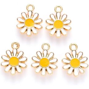 UR URLIFEHALL 10 Pcs Real 18K Gold Plated Charms Brass Heart Charms Hollow Heart Linking Rings with Jump Ring for DIY Earrings Necklace Bracelet Making