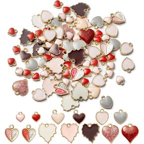 PANTIDE Valentine's Day Heart Charm Pendant for Jewelry Making Necklace Bracelet Earring DIY Art Craft Accessories, Anniversary Birthday Gift