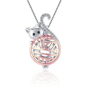 925 Sterling Silver CZ Cute Cat Cage Pendants Crafting Charm for DIY Necklace Bracelet Jewelry Making