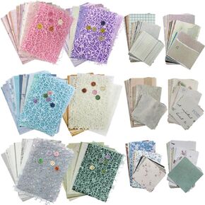 516 Sheets Mesh Textured Scrapbook Paper and Vintage Assorted Set, lyfLux Decorative Craft Paper for Scrapbooking, card making, planners, note taking supplies