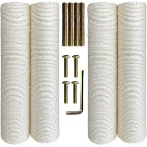 4pcs Sisal Rope Cat Scratficing Post -Elcling ، 15.7 "× 3.1" مع الثقوب المسبقة ومسامير عالمية - واقي قطط وأثاث متين للقطط الداخلية