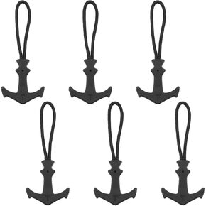 AYLIFU T-Shaped Zipper Puller Heavy Duty Zipper Pull Backpack Zipper Puller Suitable for suitcases, Backpacks, Jackets, Purses, Handbags Replacement Zipper Head, Black, 6pcs, CP2401037251